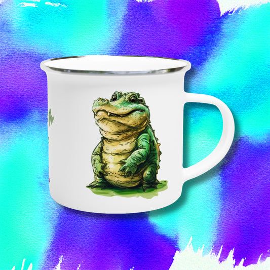 Cassius the Croc enamel mug