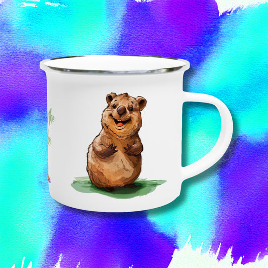 Quentin the Quokka enamel mug