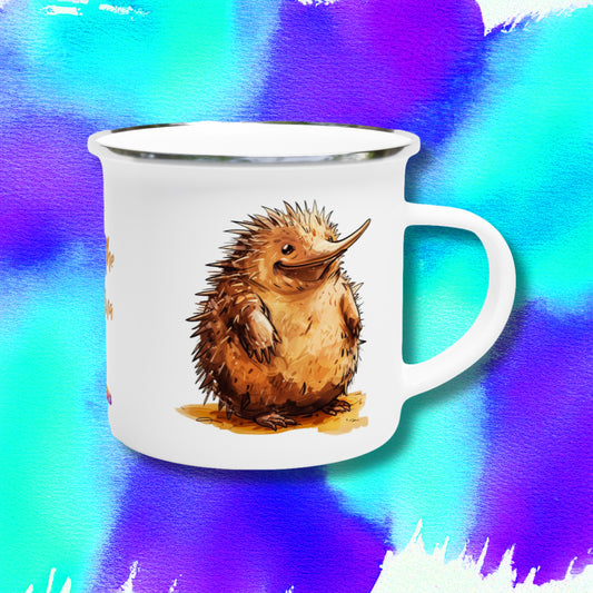 Ernie the Echidna enamel mug