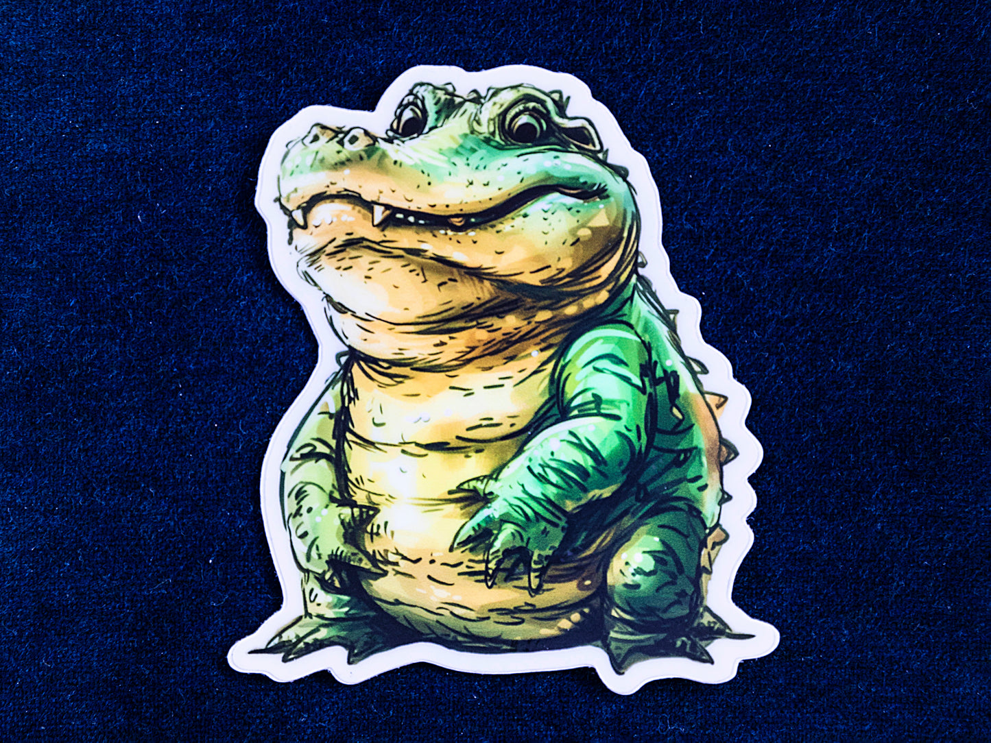 Cassius the Croc die-cut vinyl sticker