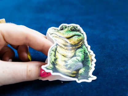 Cassius the Croc die-cut vinyl sticker