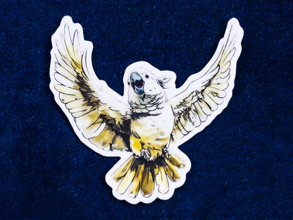 Caz the Cockatoo die-cut vinyl sticker