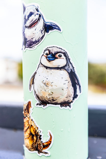 Pamela the Penguin die-cut vinyl sticker