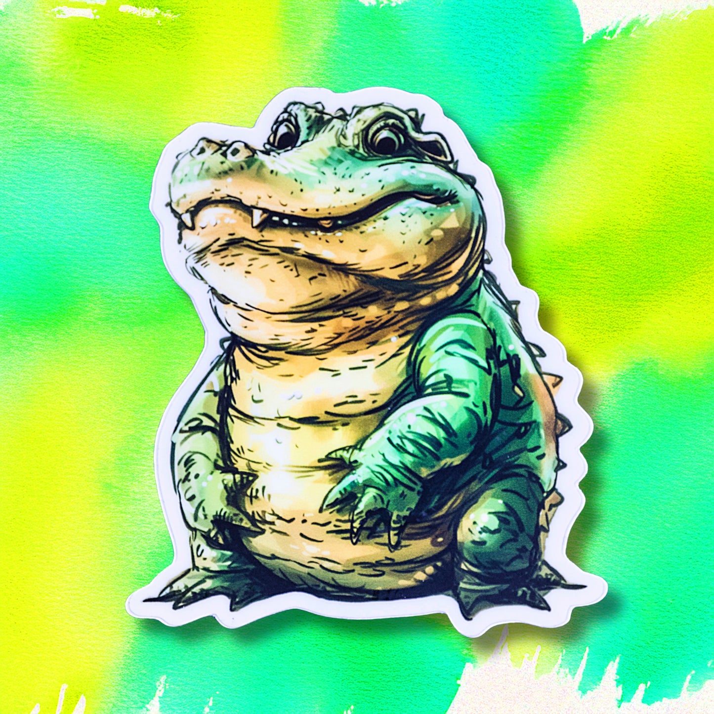 Cassius the Croc die-cut vinyl sticker