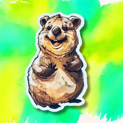 Quentin the Quokka die-cut vinyl sticker