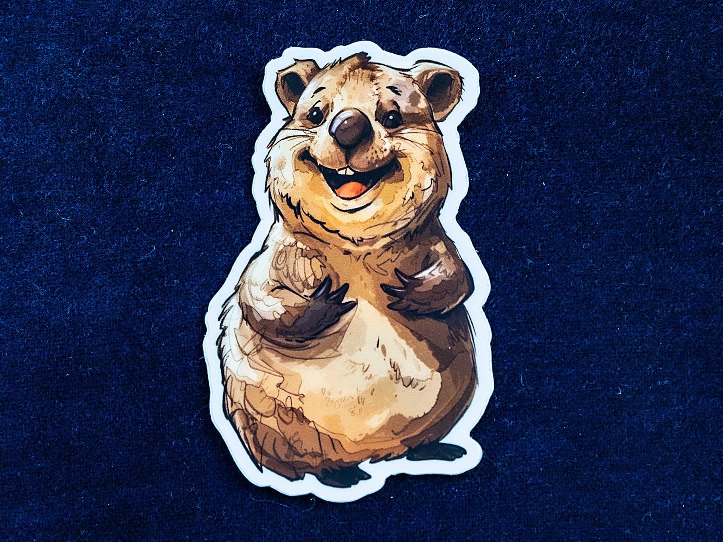 Quentin the Quokka die-cut vinyl sticker