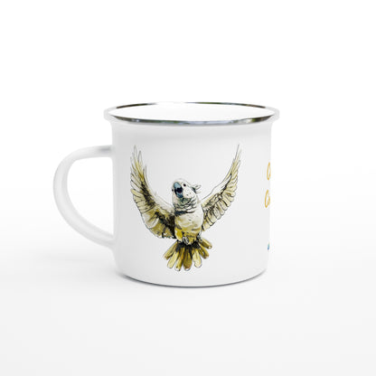 Caz the Cockatoo enamel mug