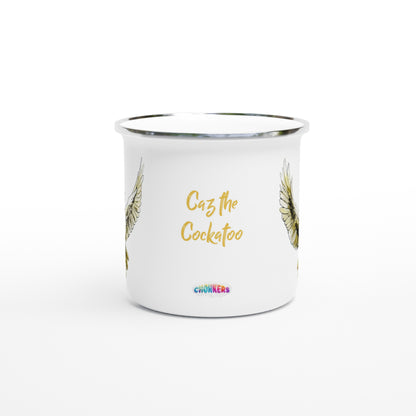 Caz the Cockatoo enamel mug