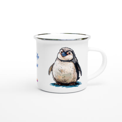 Pamela the Penguin enamel mug