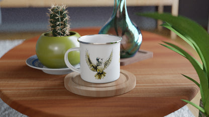 Caz the Cockatoo enamel mug