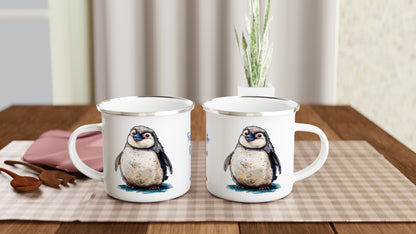 Pamela the Penguin enamel mug