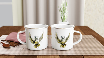 Caz the Cockatoo enamel mug